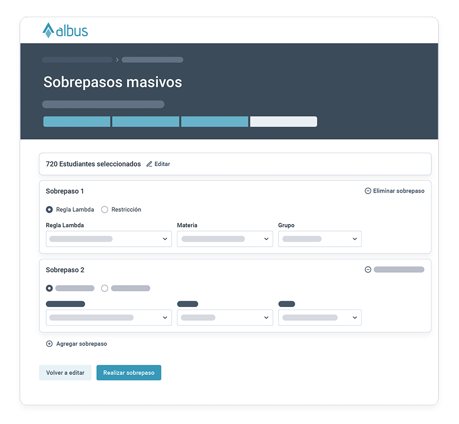 Albus: módulo de sobrepasos masivos para gestión institucional de inscripción
