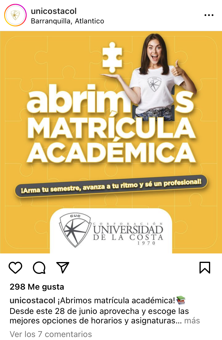 Instagram Universidad de la Costa